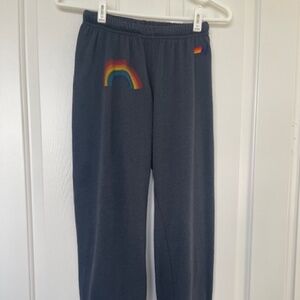 Girls sweat pants with rainbow